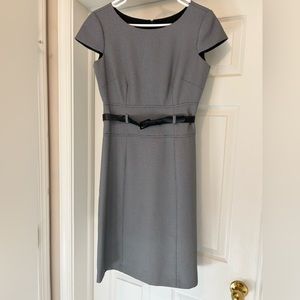Grey dress with black belt
